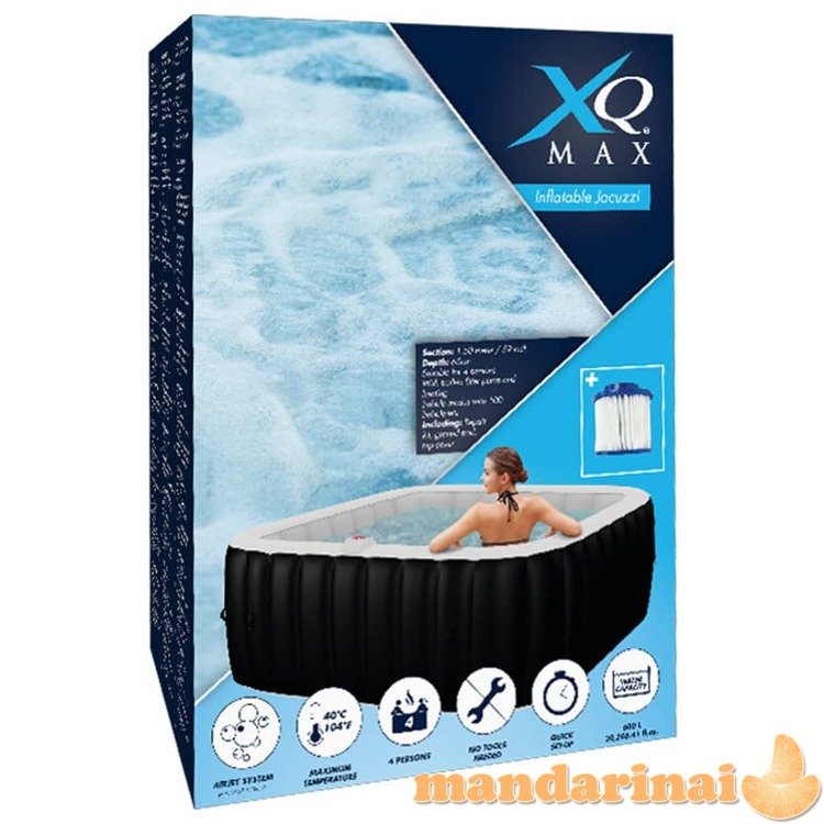 Xq max pripučiama vonia, juoda ir balta, 145x145x65 cm