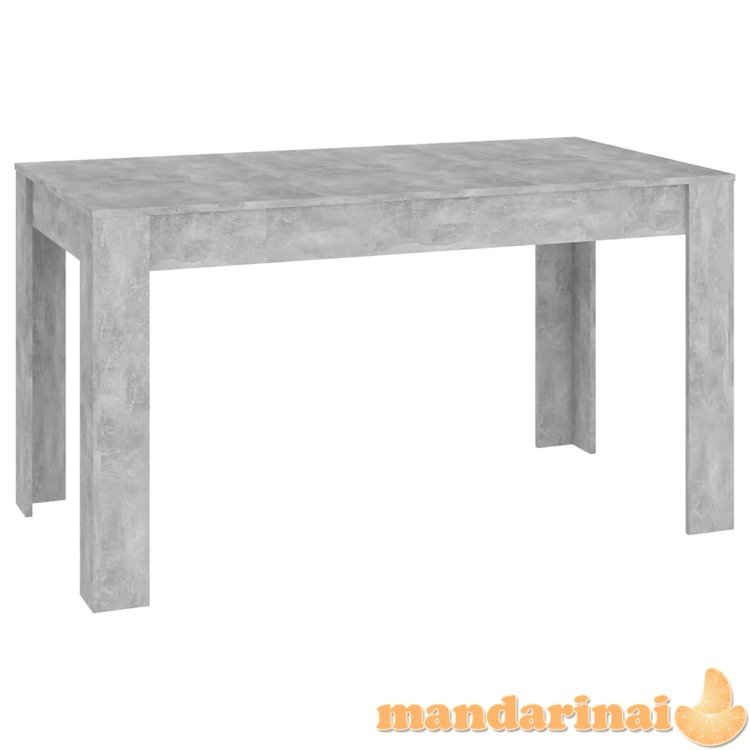 Valgomojo stalas, betono pilkos spalvos, 140x74,5x76cm, mdp