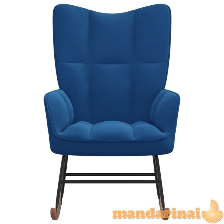 Supama kėdė, mėlynos spalvos, aksomas