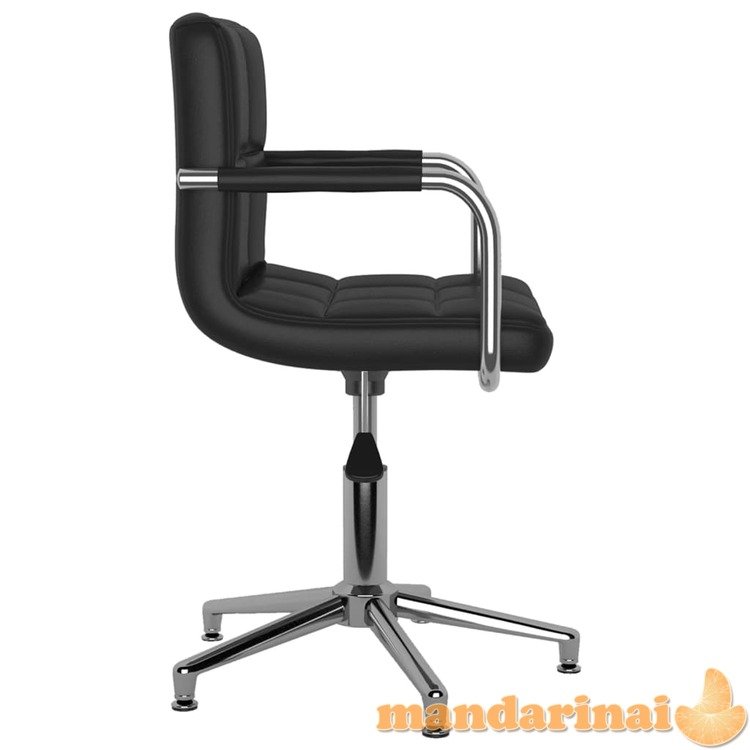 Pasukama valgomojo kėdė, juodos spalvos, dirbtinė oda (334750)
