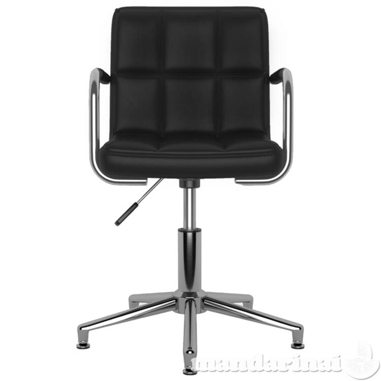 Pasukama valgomojo kėdė, juodos spalvos, dirbtinė oda (334750)