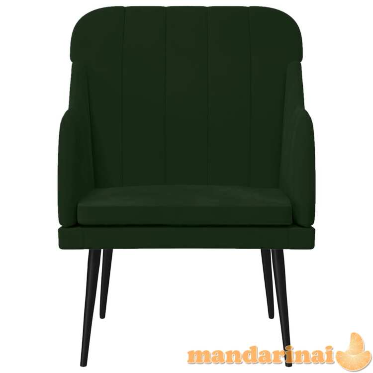Krėslas, tamsiai žalios spalvos, 63x76x80cm, aksomas