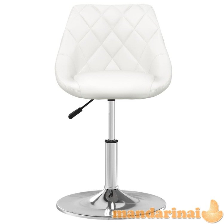 Valgomojo kėdė, baltos spalvos, dirbtinė oda