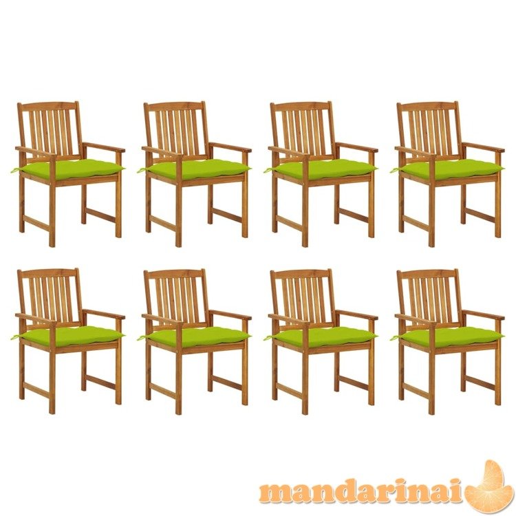 Sodo kėdės su pagalvėlėmis, 8vnt., akacijos medienos masyvas