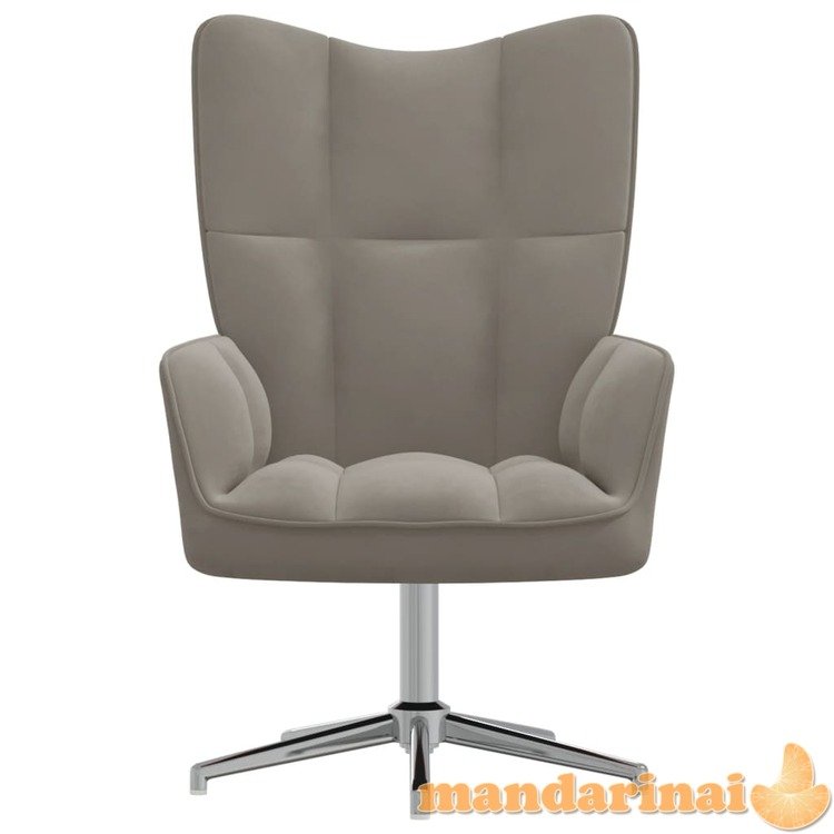 Poilsio kėdė, šviesiai pilkos spalvos, aksomas