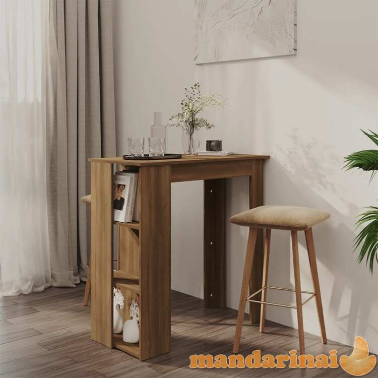 Baro stalas su lentyna, rudas ąžuolo, 102x50x103,5cm, mdp