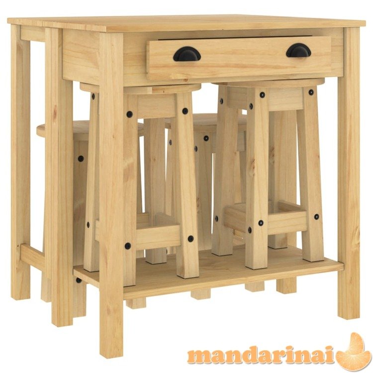 Baro baldų komplektas, 5 dalių, pušies medienos masyvas