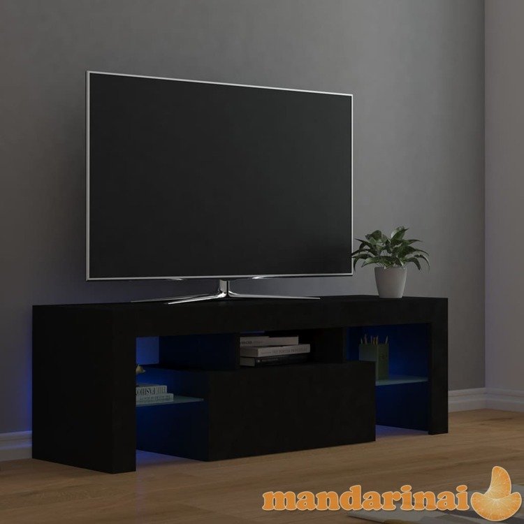 Televizoriaus spintelė su led apšvietimu, juoda, 120x35x40cm