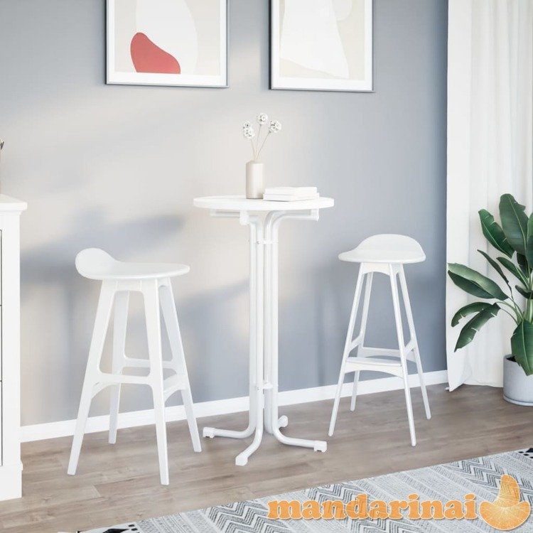 Valgomojo stalas, baltas, 60x110cm, apdirbta mediena ir plienas