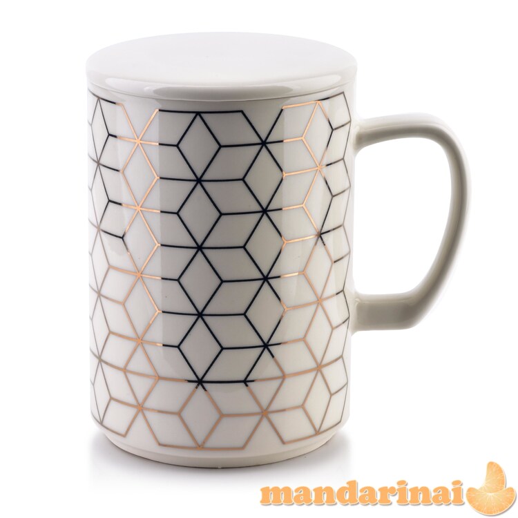 Affek Design puodelis su dangteliu Chic Geo