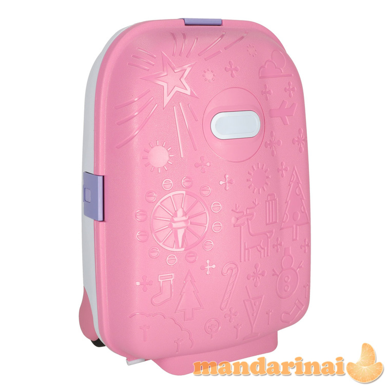 Vaikiškas kelioninis lagaminas ant ratų rausvos spalvos 1