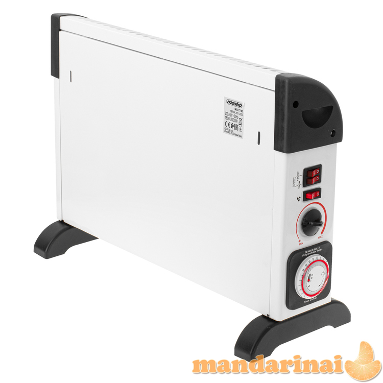 Mesko MS 7741w Elektrinis konvektoriaus šildytuvo laikmatis turbo maitinimo termostatas <45dB 2000W