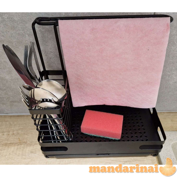 Virtuvės organizatorius kriauklei virtuvės reikmenų lentyna juoda