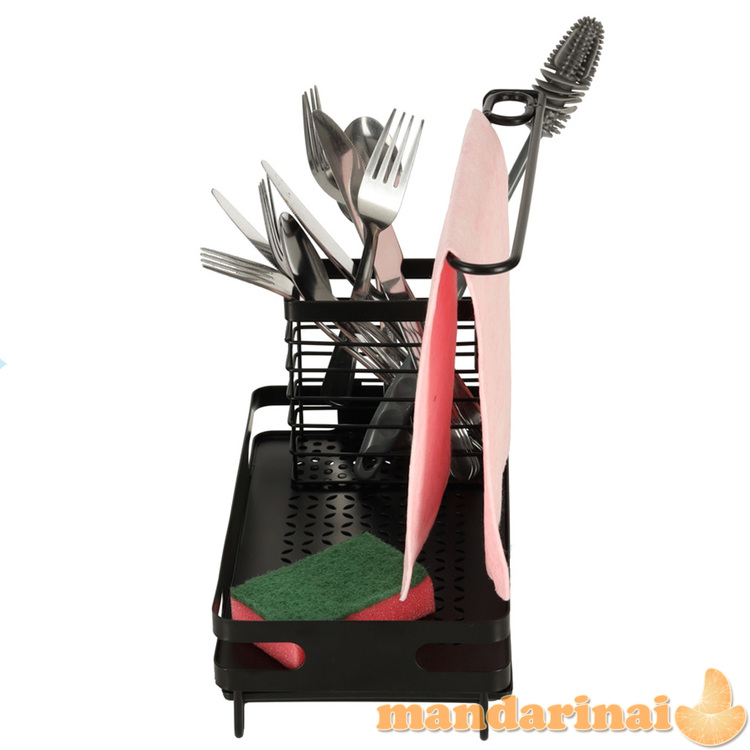 Virtuvės organizatorius kriauklei virtuvės reikmenų lentyna juoda