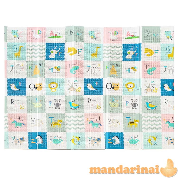 Mokomasis porolono dvipusis sulankstomas kilimėlis 179x198 drambliai/paveikslėliai 2