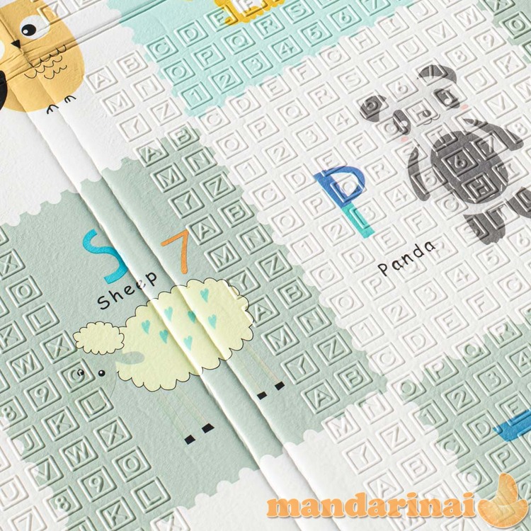 Mokomasis porolono dvipusis sulankstomas kilimėlis 179x198 drambliai/paveikslėliai 4