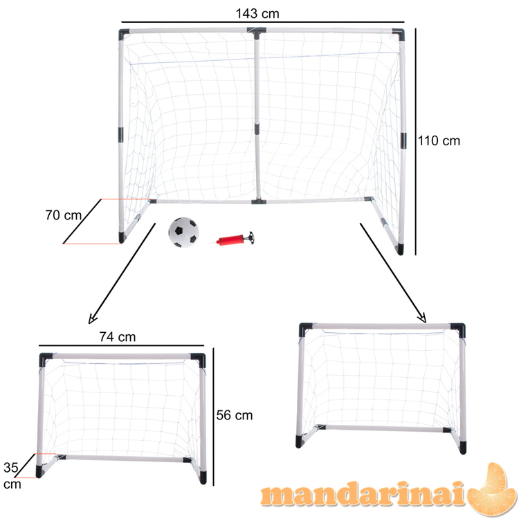 Vaikų futbolo vartai 2 viename 143x110x70 cm 4