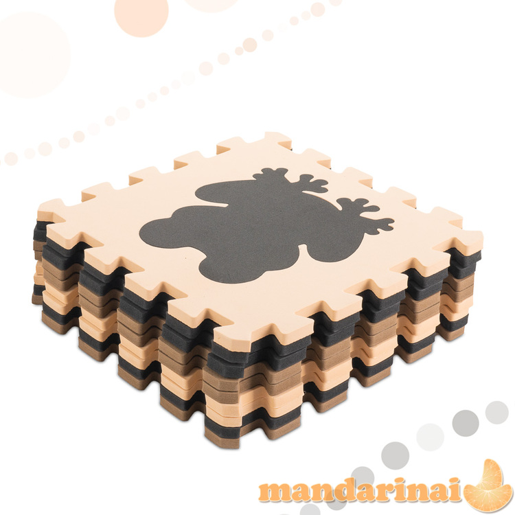 Vaikiškas porolono kilimėlis dėlionė 9el. smėlio-ruda-juoda 85cm x 85cm x 1cm 1