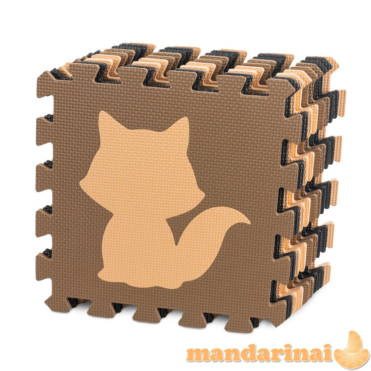 Vaikiškas porolono kilimėlis dėlionė 9el. smėlio-ruda-juoda 85cm x 85cm x 1cm 4