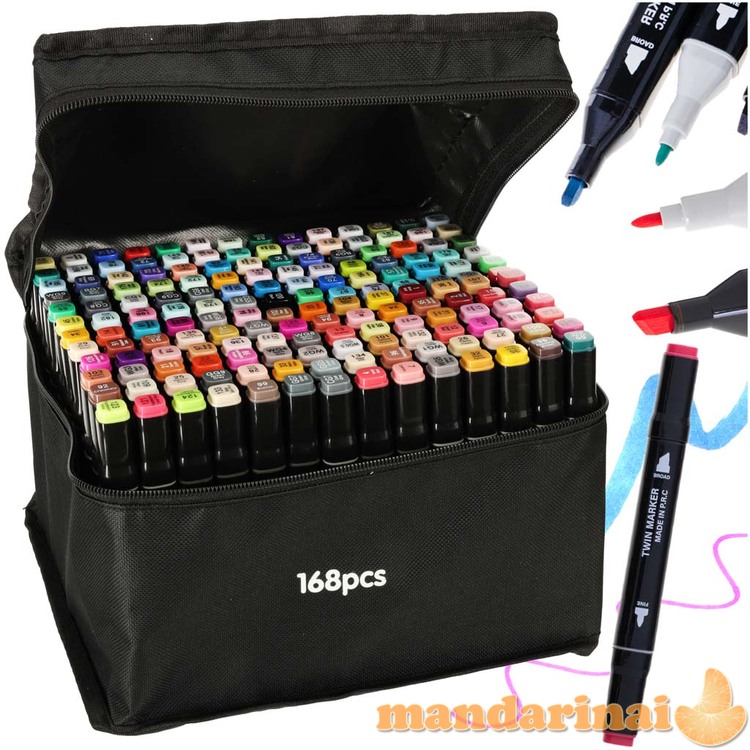 Dvipusiai alkoholio žymekliai dėžutėje 168 vnt