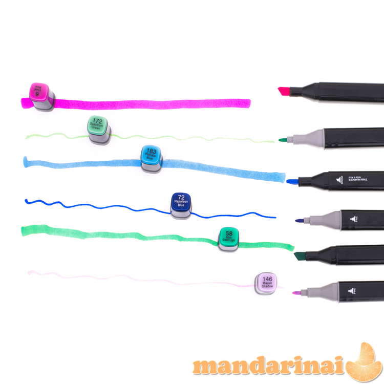 Dvipusiai alkoholio žymekliai dėžutėje 168 vnt 3