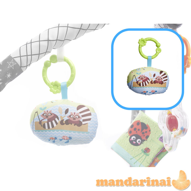 Lavinantis kilimėlis su pakylomis Playpen Pool su kamuoliukais pilkas 1