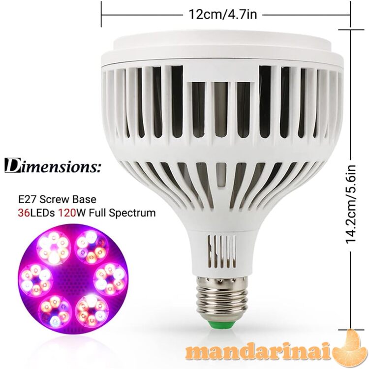 Pilno spektro 100W lempa augalams auginti 