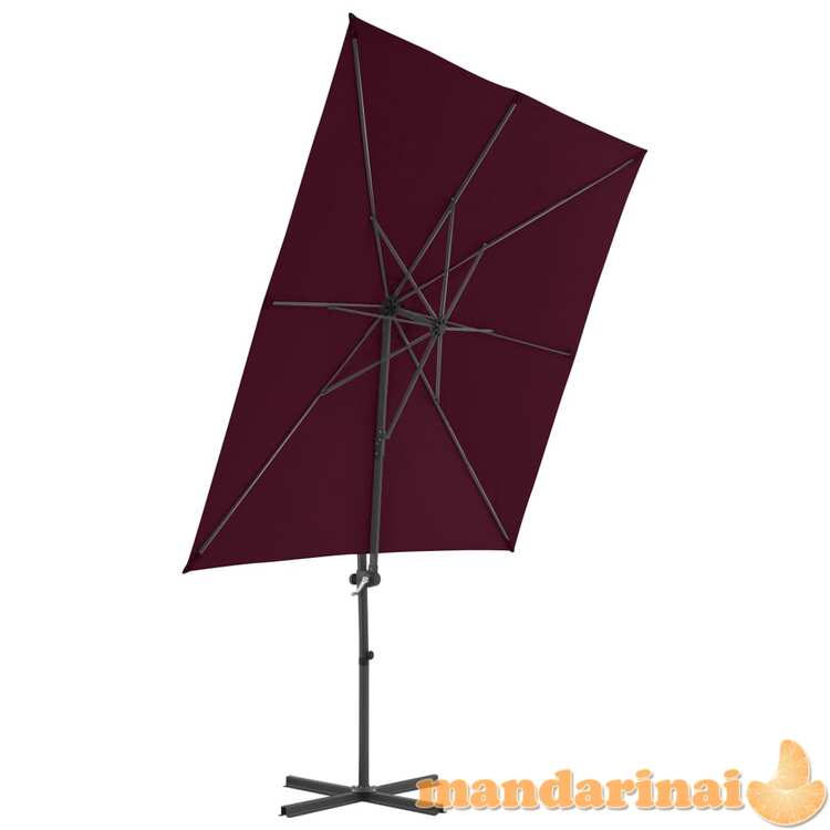 Gembinis skėtis su plieniniu stulpu, raudonas, 250x250cm