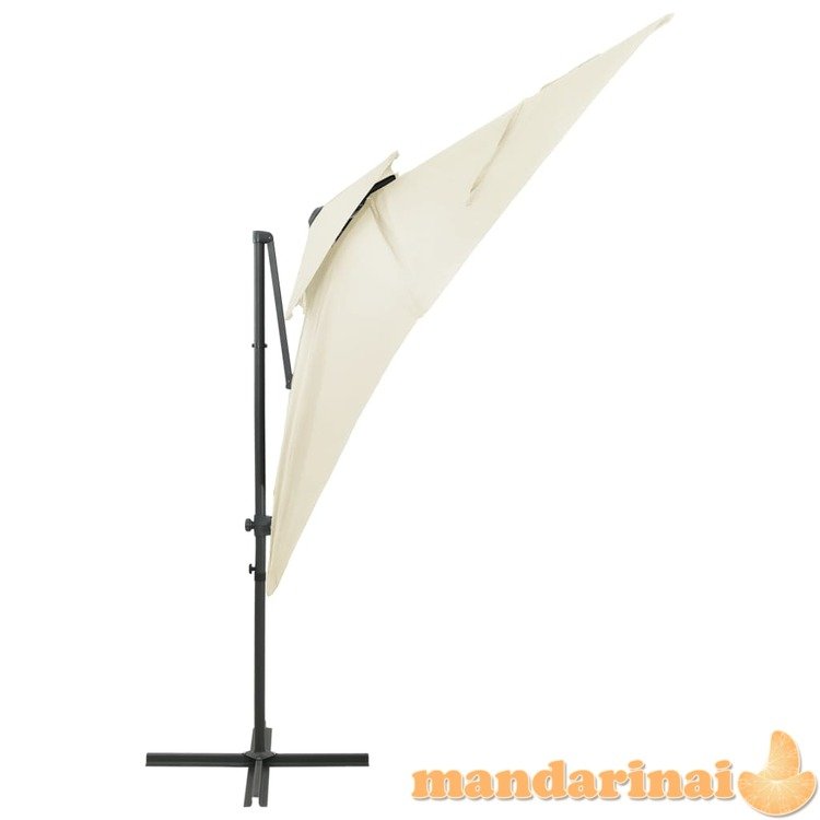 Gembinis skėtis su dvigubu viršumi, smėlio spalvos, 250x250cm
