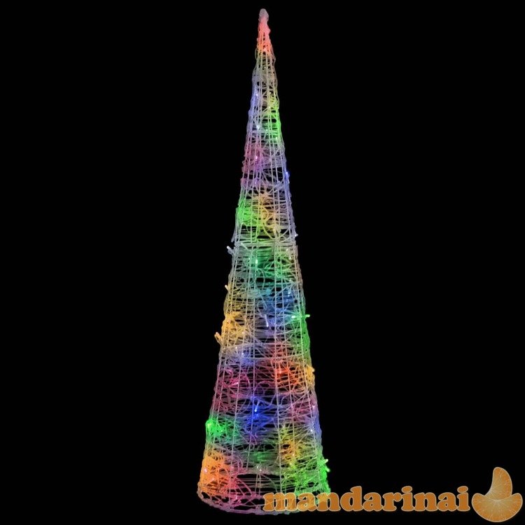 Akrilinė led dekoracija piramidė, įvairių spalvų, 90cm