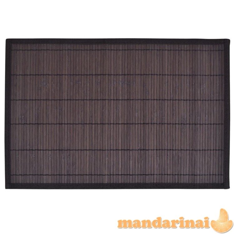 6 stalo kilimėliai iš bambuko 30 x 45 cm, tamsiai rudi