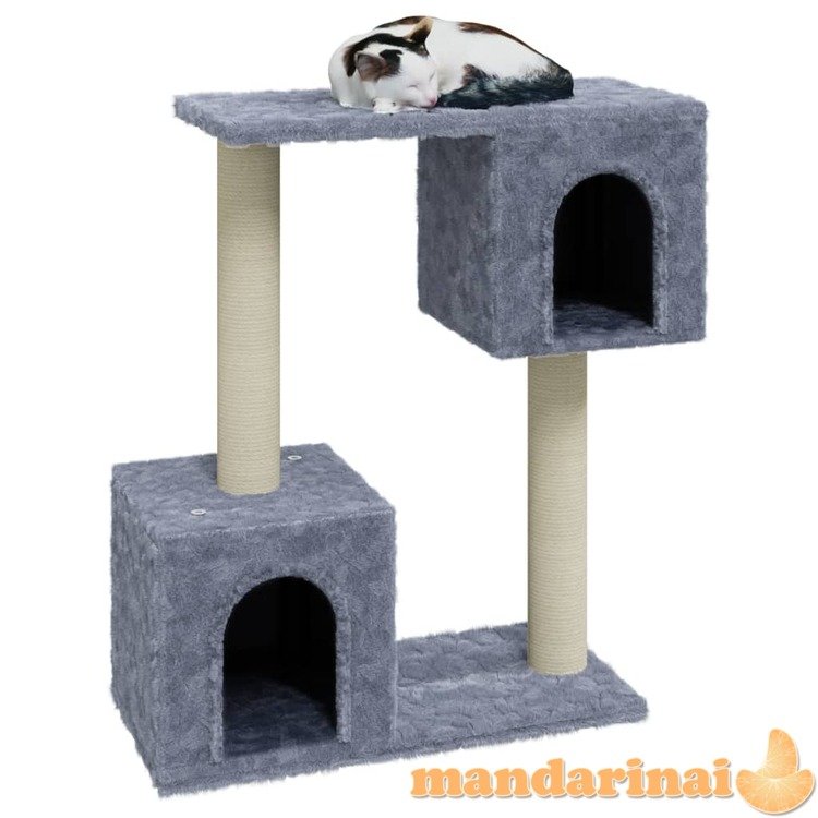 Draskyklė katėms su stovais iš sizalio, šviesiai pilka, 60cm