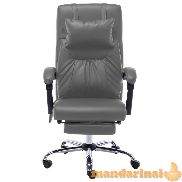 Masažinė biuro kėdė, antracito spalvos, dirbtinė oda