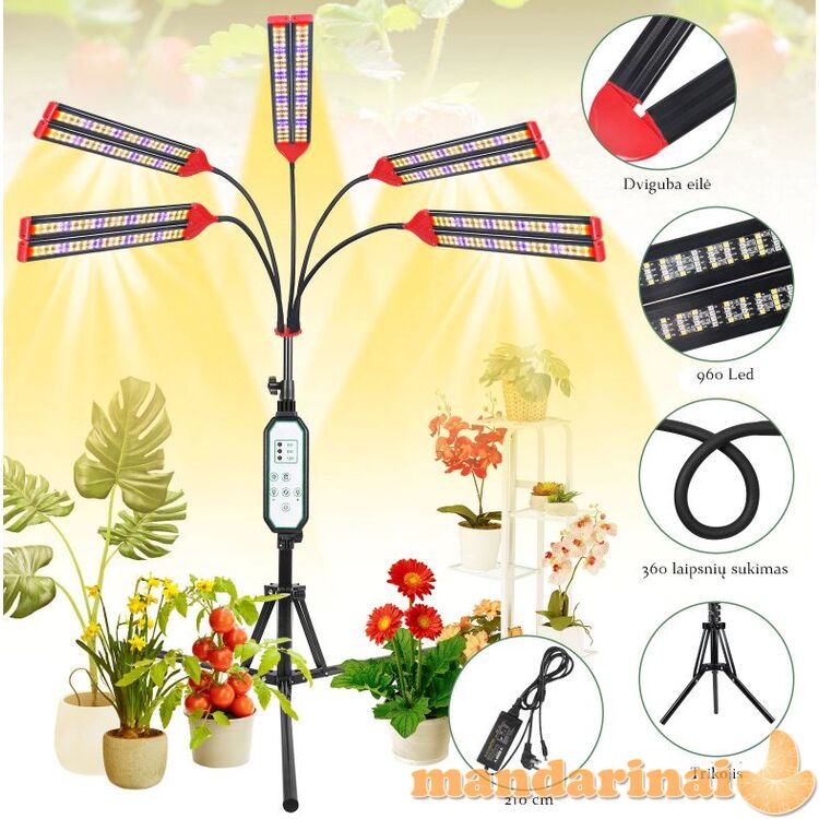 960 modulių pilno spektro lempą augalams auginti su stovu