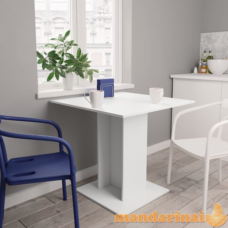 Valgomojo stalas, baltos spalvos, 80x80x75 cm, mdp