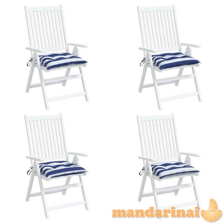 Kėdės pagalvėlės, 4vnt., mėlynos/baltos, 50x50x7cm, audinys