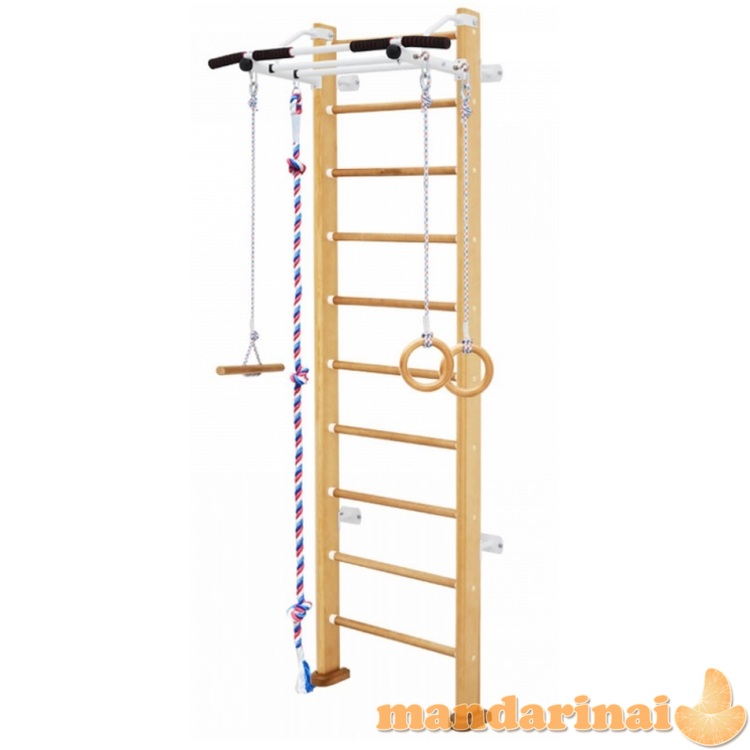 Medinė &scaron;vedi&scaron;ka gimnastikos sienelė SANRO SMILE natūrali, 243x64cm