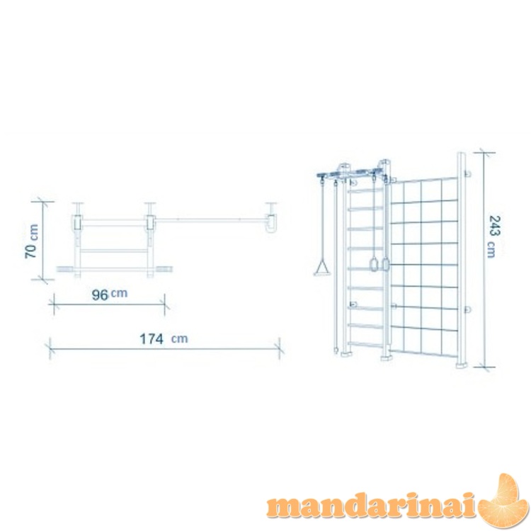 Medinė &scaron;vedi&scaron;ka gimnastikos sienelė SANRO CLIMBER natūrali, 243x174cm