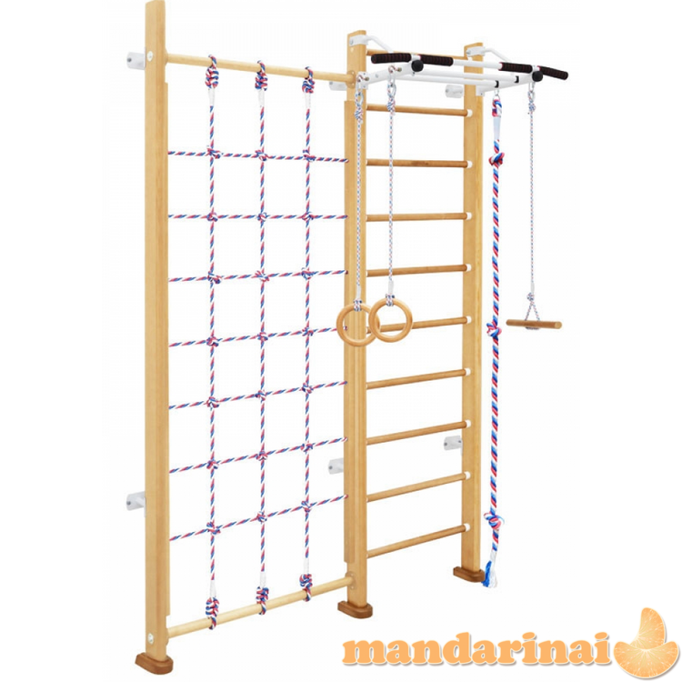 Medinė &scaron;vedi&scaron;ka gimnastikos sienelė SANRO CLIMBER natūrali, 243x174cm