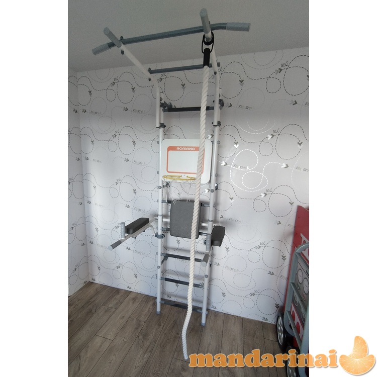 Sporto kompleksas (gimnastikos sienelė) ATLET pastel (baltai-pilkas), 220x60cm 4