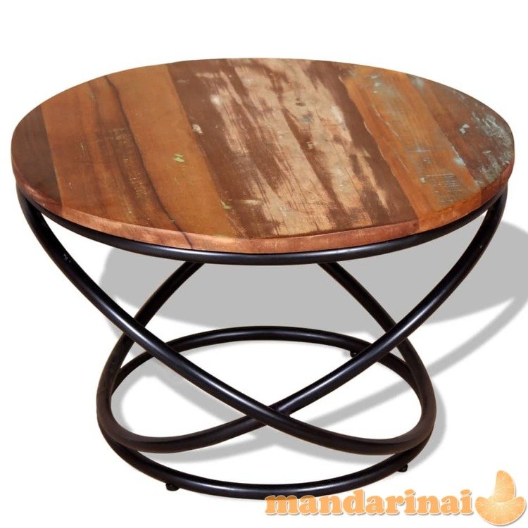 Kavos staliukas, masyvi perdirbta mediena, 60x60x40 cm