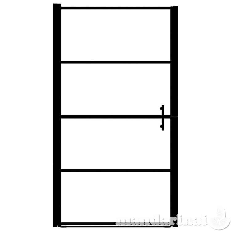 Dušo durys, juodos, 100x178cm, grūdintas stiklas, matinės
