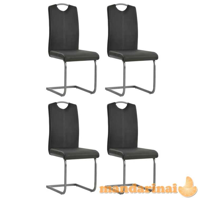 Valgomojo kėdės, 4vnt., dirbtinė oda, 43x55x100cm, pilkos