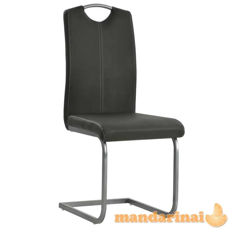 Valgomojo kėdės, 4vnt., dirbtinė oda, 43x55x100cm, pilkos