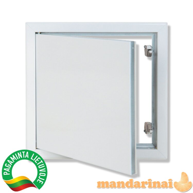 Revizinės durelės atidaromos paspaudimu 400x400 baltos matinės