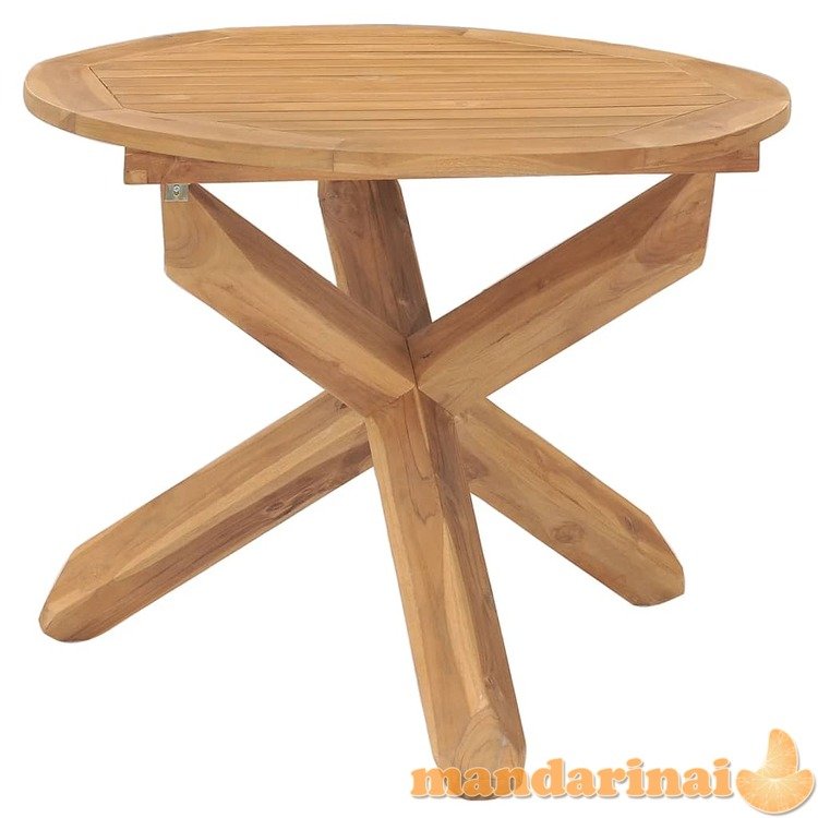 Sodo valgomojo stalas, 90x75cm, tikmedžio medienos masyvas