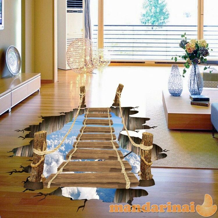 3D Grindų lipdukas Tiltas