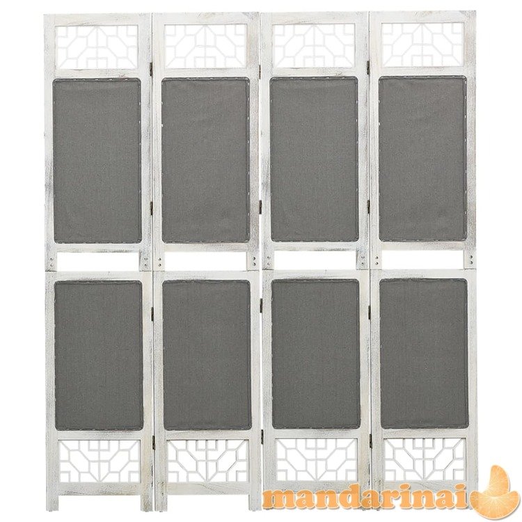 338555  4-panel room divider grey 140x165 cm fabric