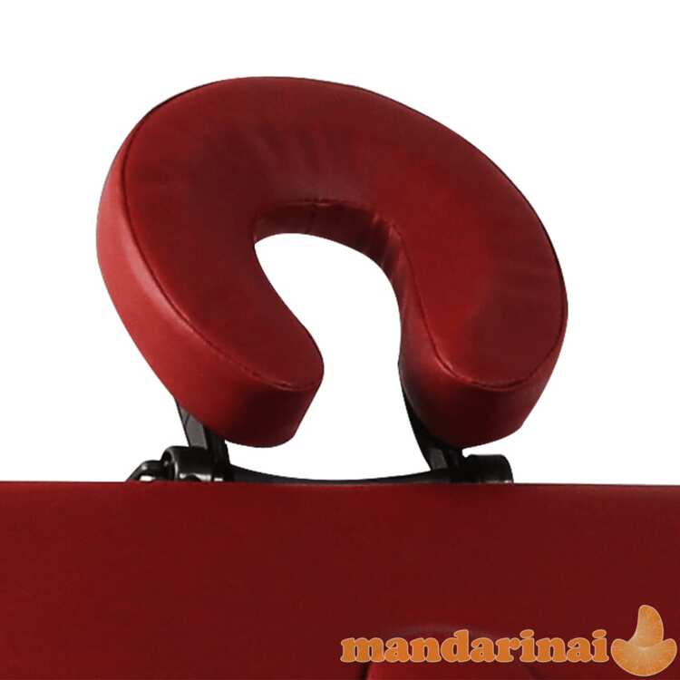 Sulankstomas masažo stalas, rėmas iš aliuminio, 3 zonų, raudonas