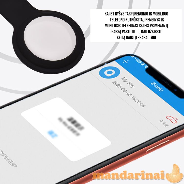 Stilingas Bluetooth raktų ieškiklis-pakabukas